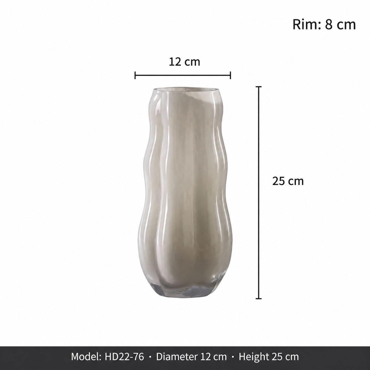 Vase — ivory · rippled