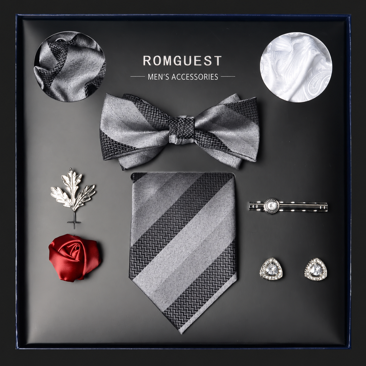 Formal accessory set — silver grey