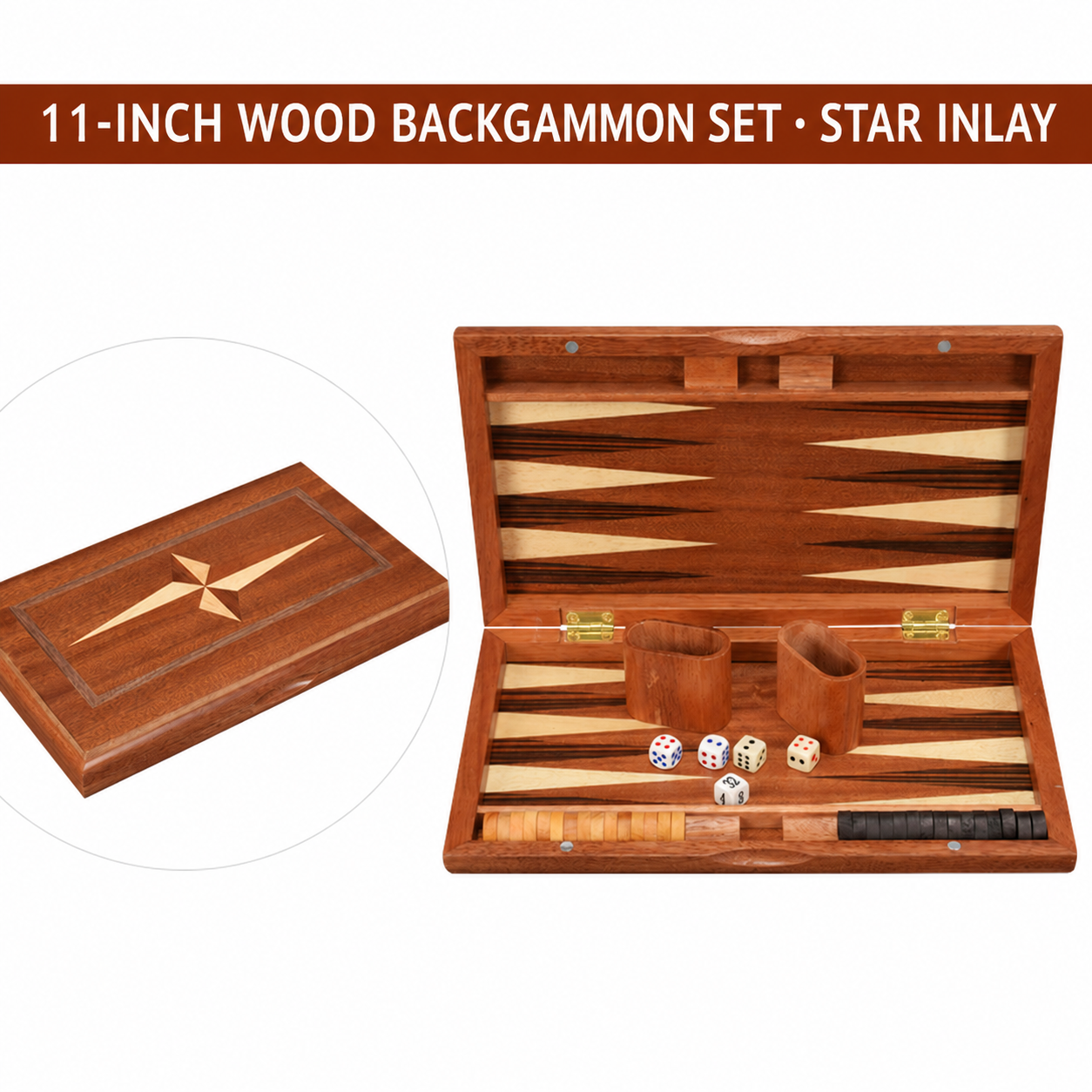 Backgammon set — brown · star
