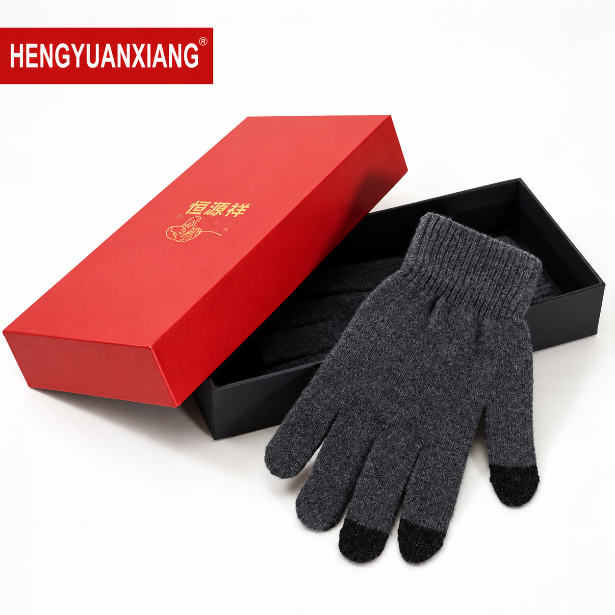Glove pair — dark · grey · knit