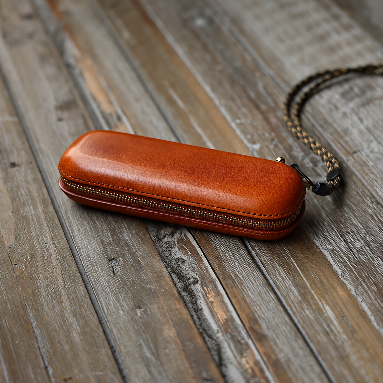 Glasses case — warm · brown · zip