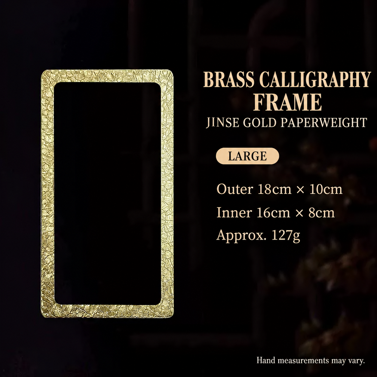 Frame paperweight — gold tone