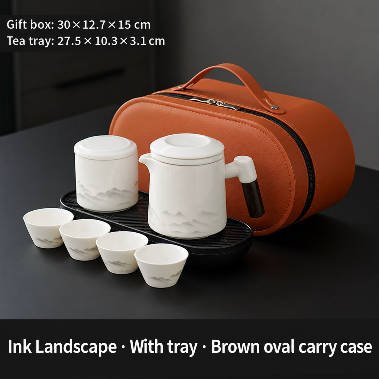 Travel tea set — white · landscape