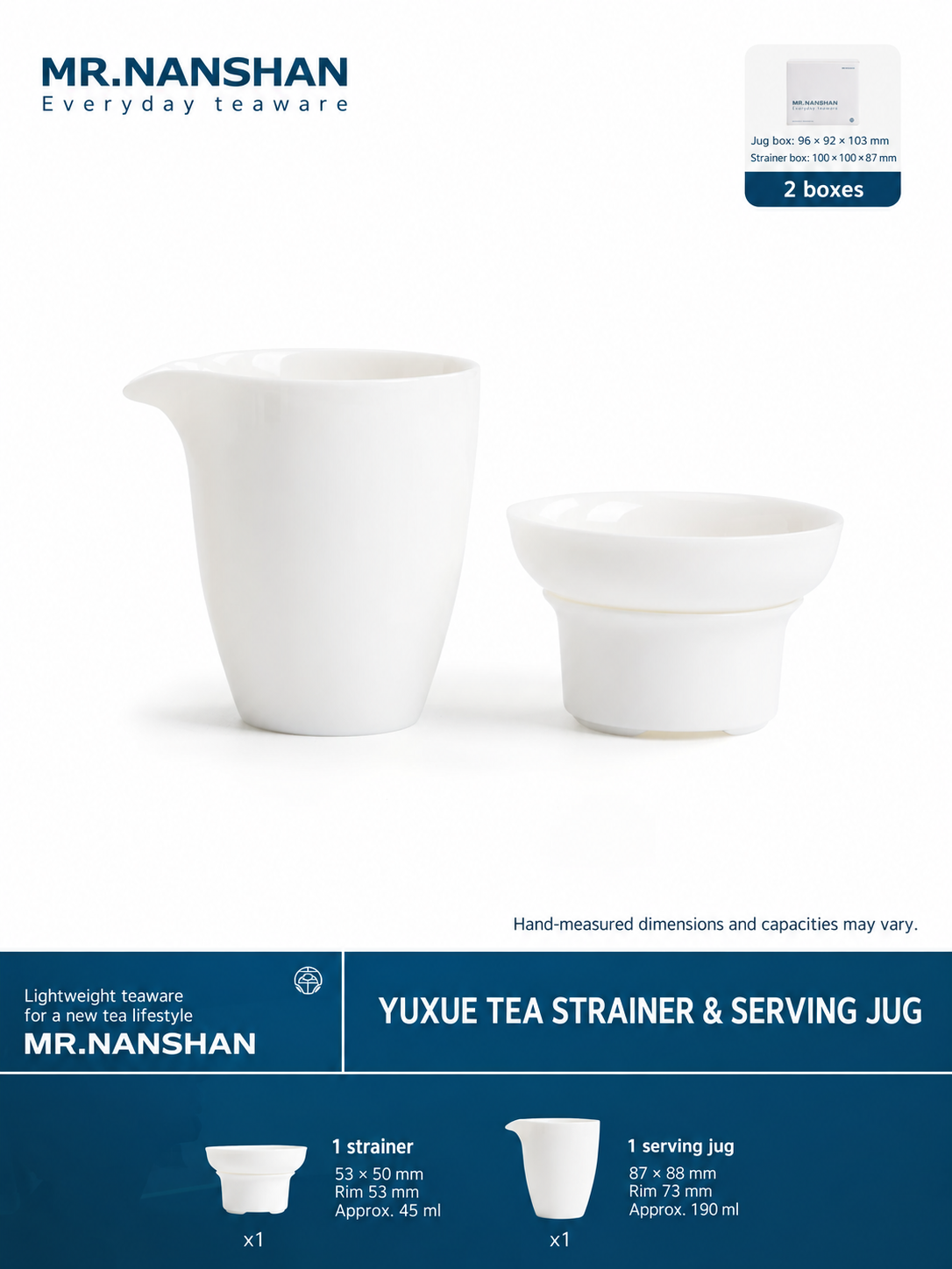 Tea filter and stand — white
