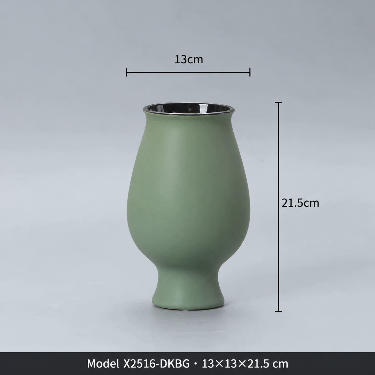 Vase — sage · dark · rim