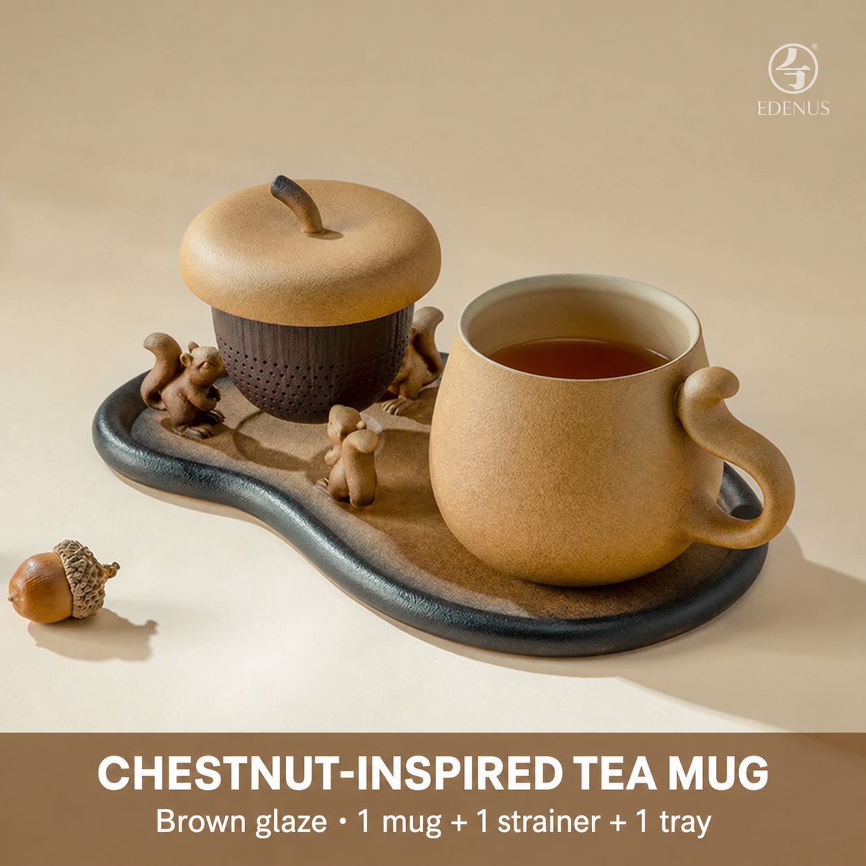 Infuser cup set — ochre · chestnut