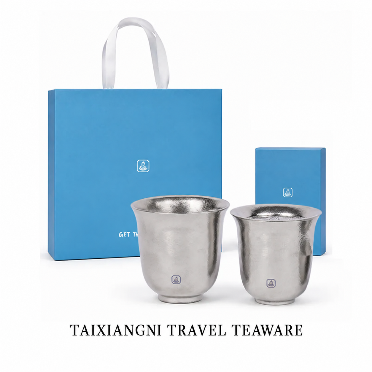 Travel tea set — matte · silver tone