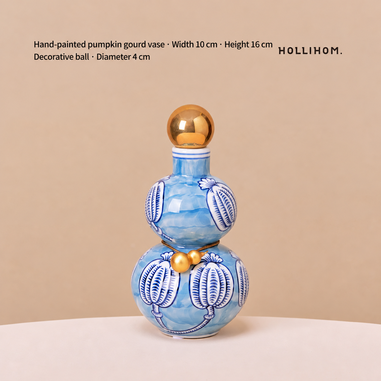 Decorative bottle — blue · gourd shaped
