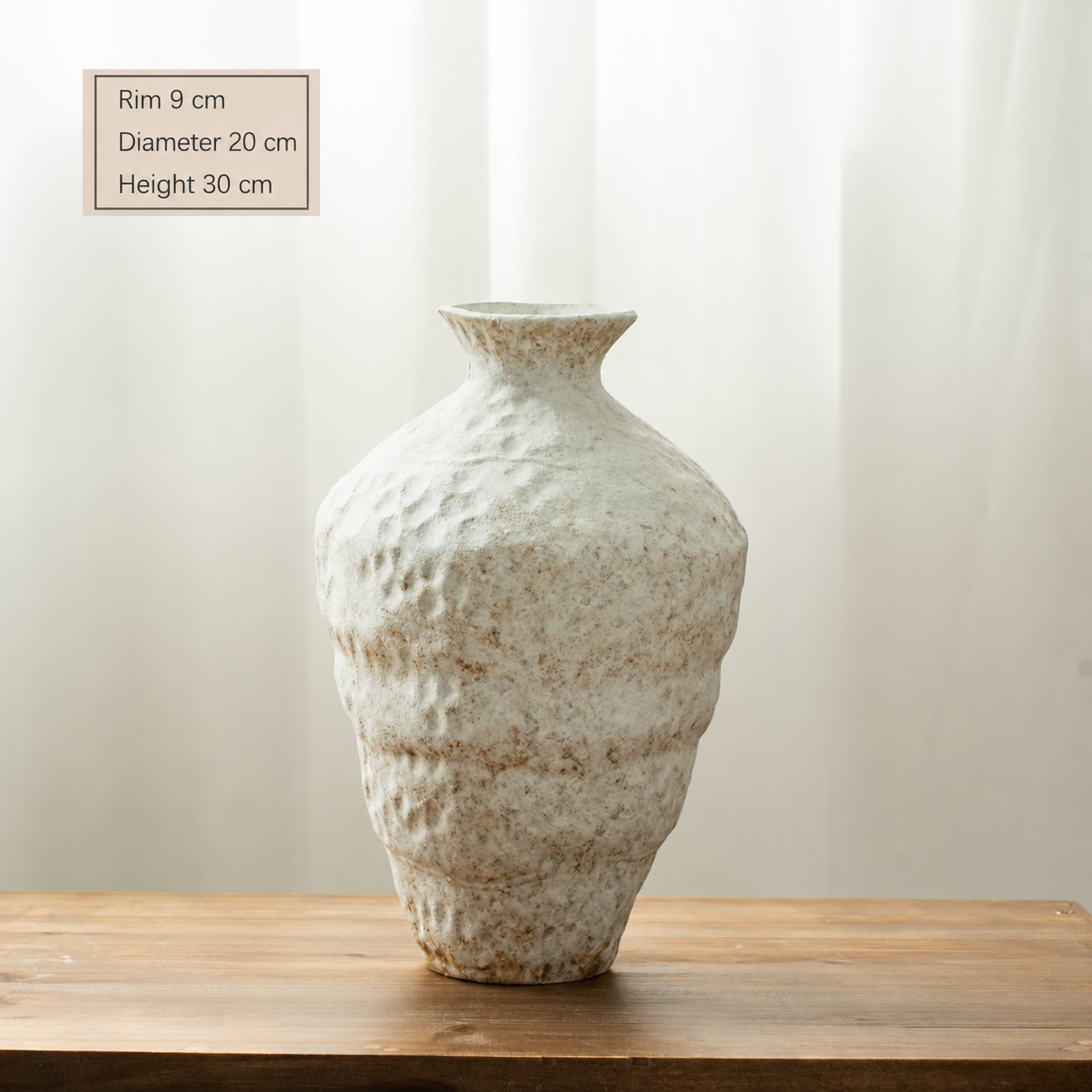 Vase — ivory · textured