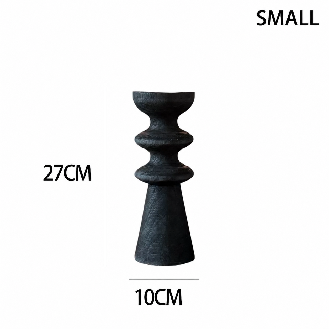 Candle holder — black · sculptural