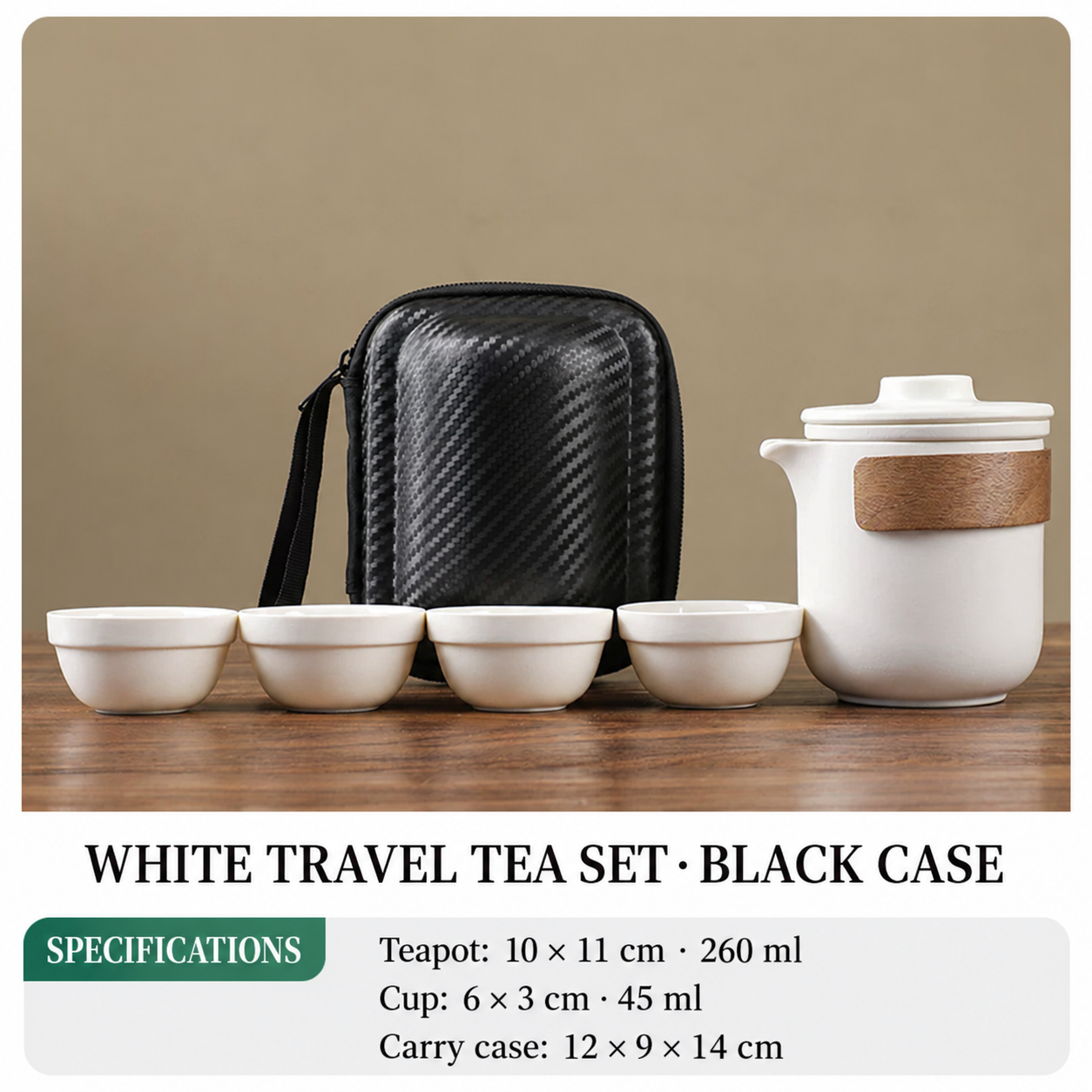 Travel tea set — white