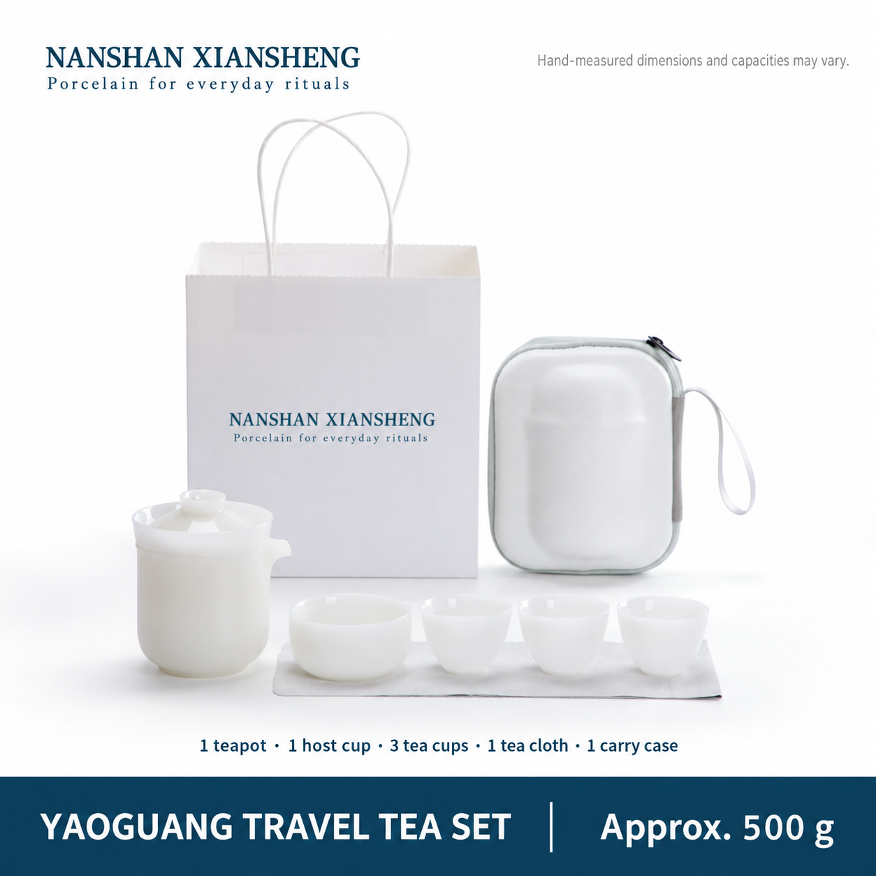 Travel tea set — white