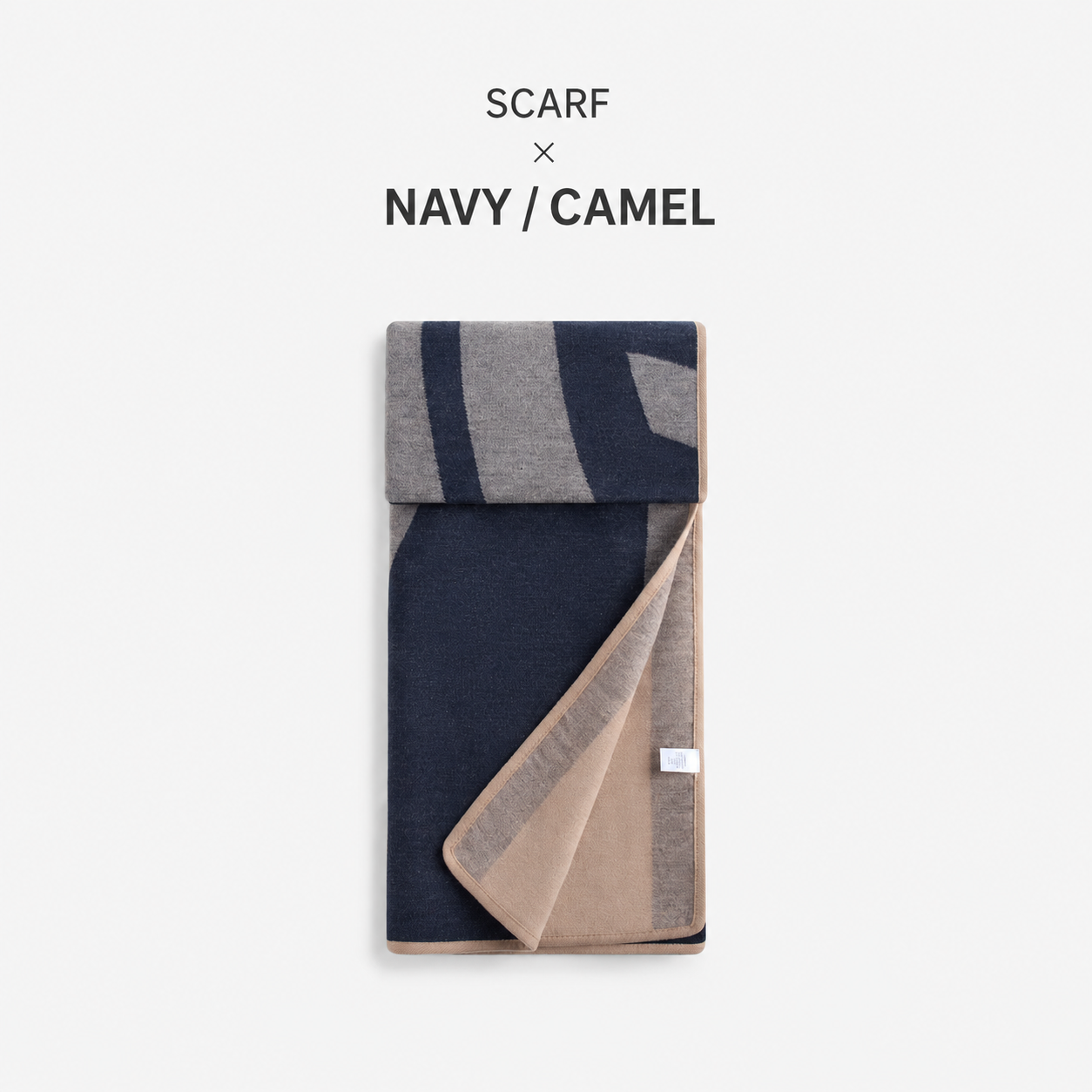 Throw — navy and taupe